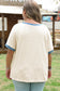 Beige Raw Seam Contrast Color Patchwork Plus Size Top