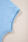 Corded Knit Color Block Pocketed Crew Neck T Shirt