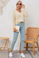 Lace Trim Apricot V Neck Long Sleeve Top