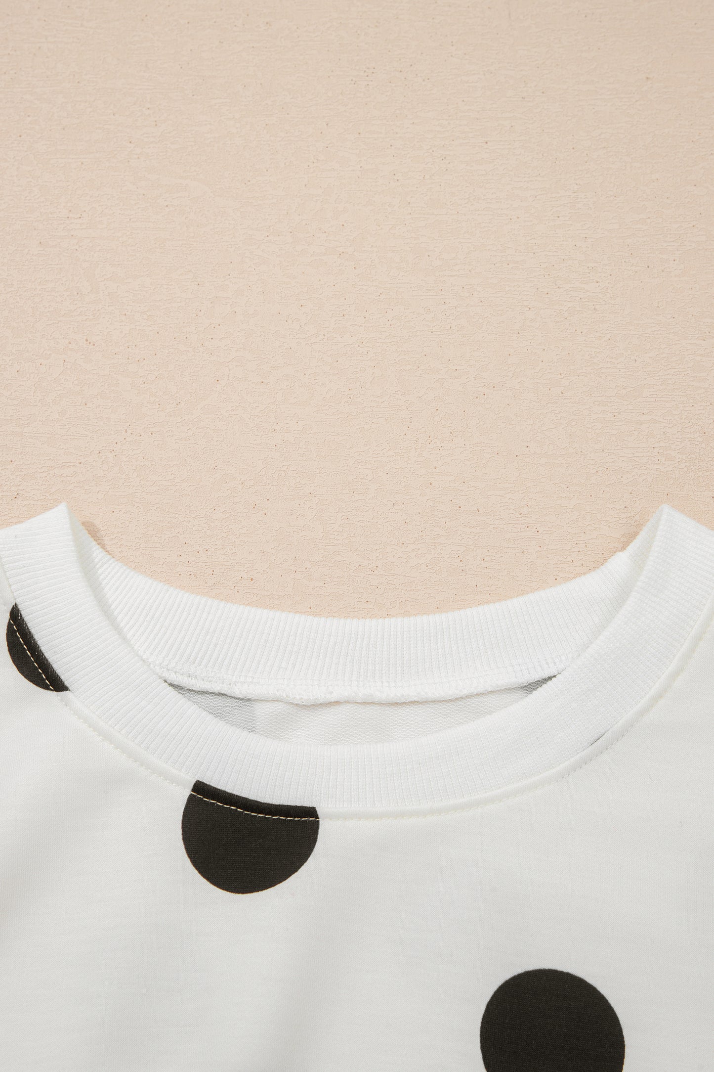 White Polka Dot Printed Long Sleeve Flared Mini Dress