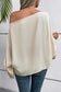 Asymmetrical Neck Balloon Sleeve Satin Blouse