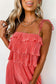 Pink Ruffle Tiered Cami Pleated Wide Leg Pants Set