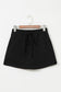 Black French Terry Drawstring Mini Skort with Pockets