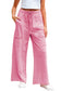 Black Mineral Wash Exposed Seam Drawstring High Waist Wide Leg Cargo Pants