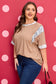 Chestnut Animal Color Block Patchwork Plus Size Tee