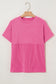 Myosotis Plain Corded Knit Mock Neck T Shirt