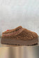 Chestnut Embroidered Sherpa Plush Thick Sole Shoes