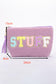 Varsity Letter Tassel Zipper Makeup Bag