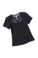 Black Contrast Mesh Knit Short Sleeve T-shirt