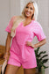 Bonbon Loose Half Sleeve V Neck Knit Romper