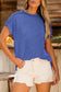 White Textured Knit Exposed Stitching T-shirt