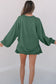 Dark Grey Corded Lantern Sleeve Top High Waist Ruffled Mini Skirt Set
