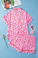 Pink Valentine Heart Shape Print Plus Size Sleepwear