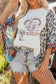 Multicolour Asymmetric Printed Patchwork Sleeve Peace Desert Graphic Top