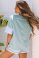 Aruba Blue Frayed Denim Star Patched Oversize T Shirt
