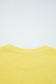 Yellow Cream Drop Shoulder Puff Sleeve Crop Pullover Drawstring Wide Leg Pants Set