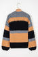 Khaki Color Block High Neck Baggy Sweater