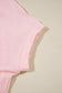 Corded Knit Color Block Pocketed Crew Neck T Shirt