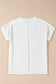 White Textured Knit Exposed Stitching T-shirt