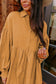 Light French Beige Loose Bishop Sleeve Shirt Dress