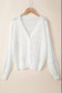 Green Lightweight Buttoned Front Crochet Cardigan