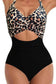 Black 2-tone Crossed Cutout Backless Monokini