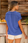 White Textured Knit Exposed Stitching T-shirt