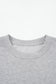 Light Grey Contrast Bow Applique Drop Sleeve Round Neck Sweatshirt