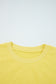 Yellow Cream Drop Shoulder Puff Sleeve Crop Pullover Drawstring Wide Leg Pants Set