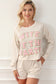 Varsity Letter Long Sleeve Top and Shorts Lounge Outfit