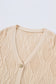 Apricot Plus Size Knitted Hollow out Button up Cardigan