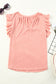 Pink Casual Solid V Neck Tee