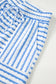 Black Stripe Knitted Short Sleeve Top and Drawstring Shorts Set